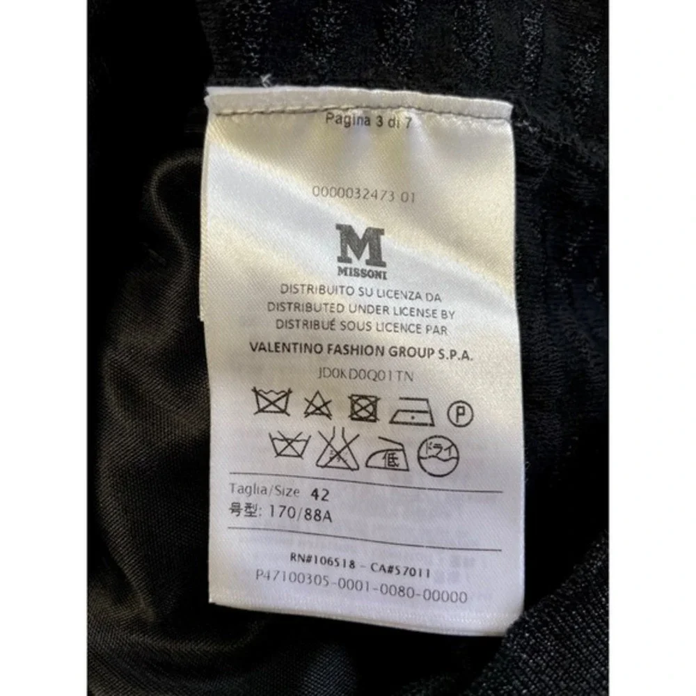 VALENTINO MISSONI BLACK  OPEN STYLE KNIT‎ SHIFT MINI DRESS LONG SLEEVE EU 42 - Picture 4 of 11